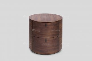 意式極簡風(fēng)格高端別墅會(huì)所家具品牌現(xiàn)代簡約時(shí)尚臥室黑胡桃實(shí)木床頭柜